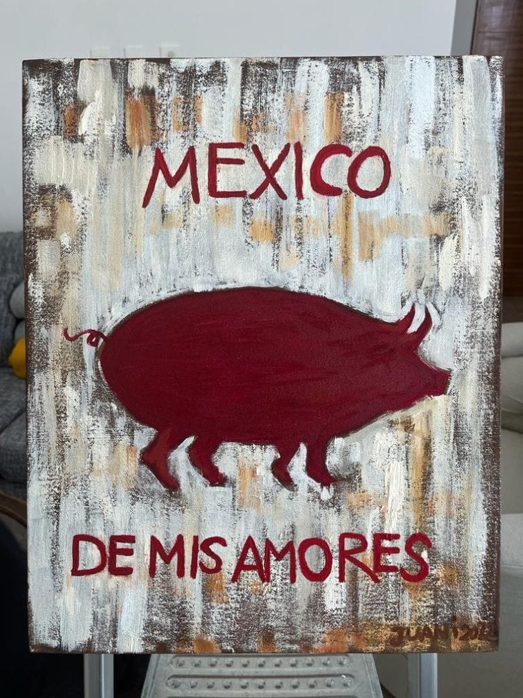 Obra terminada cerdito México de mis amores