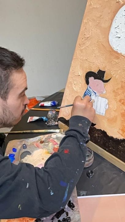 cerdito norteño Pintura al óleo Juanchiz