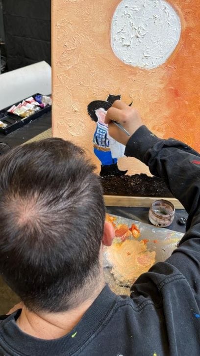 cerdito norteño Pintura al óleo Juanchiz